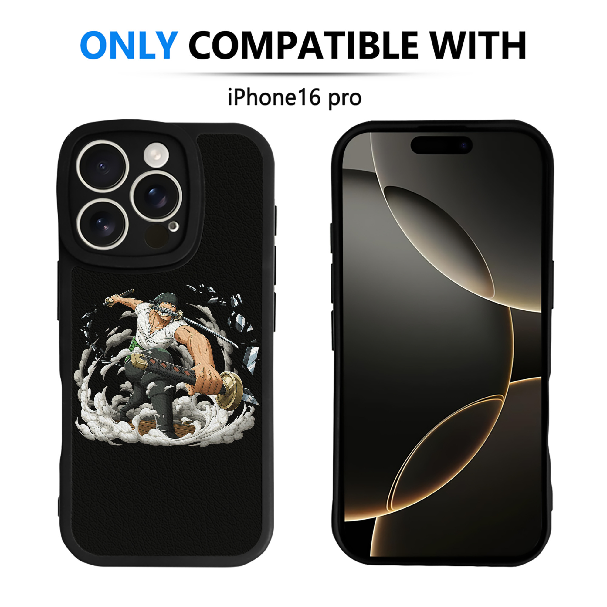 （画像用） ワンピース ロロノア・ゾロ ONE PIECE Roronoa Zoro 【iPhone 16シリーズ対応】シリコンスマホケース（レザー調） 材質：シリコン